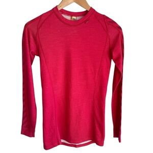 Helly Hansen Merino Wool Blend Base Layer Top Womens M Pink Long Sleeve Shirt